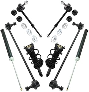 TRQ Front and Rear Suspension Kit Complete Strut & Coil Spring Assembly Shock Absorber Sway Bar Stabilizer Link Compatible with 2013-2019 Ford Escape Trq