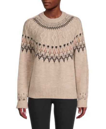 Вязаный свитер из смесовой шерсти мериноса с узором 360 Sweater