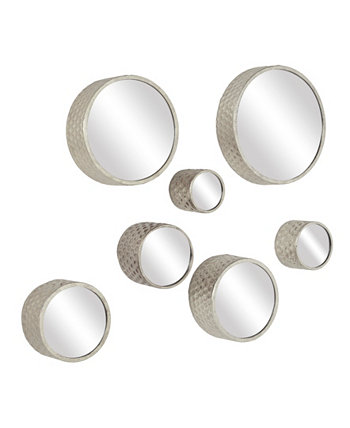 CosmopolitanLiving, Круглые кованые металлические декоративные настенные зеркала, набор из 7 шт. CosmoLiving