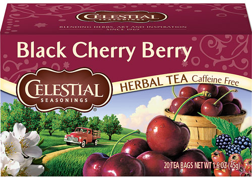 Celestial Seasonings Травяной чай Без кофеина Черная вишня с ягодами -- 20 чайных пакетиков Celestial Seasonings