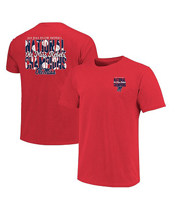 Women's Red Ole Miss Rebels 2022 NCAA Men's Baseball College World Series Champions 2-Hit T-shirt Image One