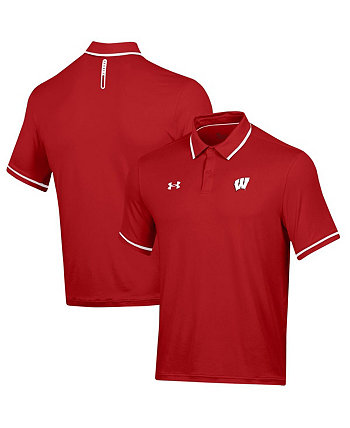 Мужская красная рубашка-поло Wisconsin Badgers T2 с кончиками Performance Under Armour