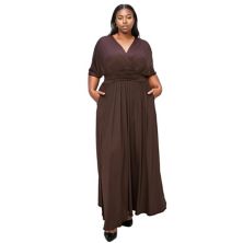 Plus Size Raffi Pocket Empire Waist Maxi Dress L I V D