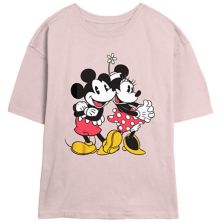 Disney's Mickey and Minnie Mouse Juniors' Golden Couple Skimmer Graphic Tee Disney