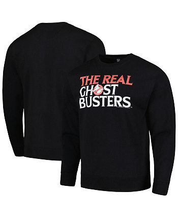 Men's Black The Real Ghostbusters Logo Pullover Sweatshirt American Classics