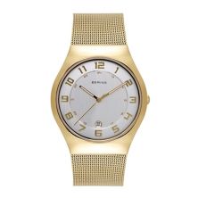 BERING Женские классические золотые часы с сеткой из нержавеющей стали - 11937-334 Bering