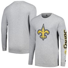 Men's Starter Heather Gray New Orleans Saints Halftime Long Sleeve T-Shirt Starter
