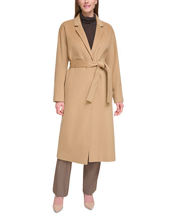 Женское однобортное пальто с запахом из смесового кашемира Calvin Klein
