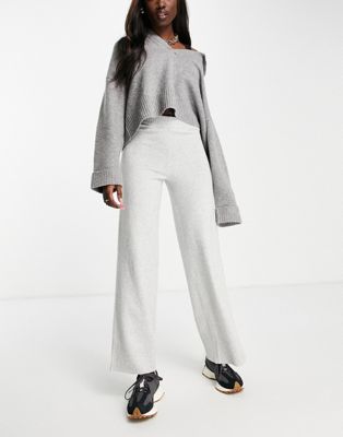 M Lounge soft wide leg pants in soft gray - part of a set M Lounge