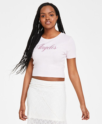 Juniors' Embroidered Ribbed Top Grayson Threads, The Label