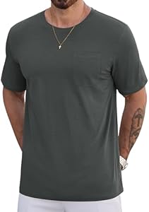 Cotrasen Men's T-Shirts Short Sleeve T Shirts for Men UPF 50+ Moisture Wicking Quick Dry T-Shirt Casual Crew Neck Pocket Tee Cotrasen