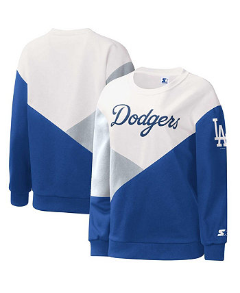 Женская белая толстовка Royal Los Angeles Dodgers Shutout Pullover Sweatshirt Starter
