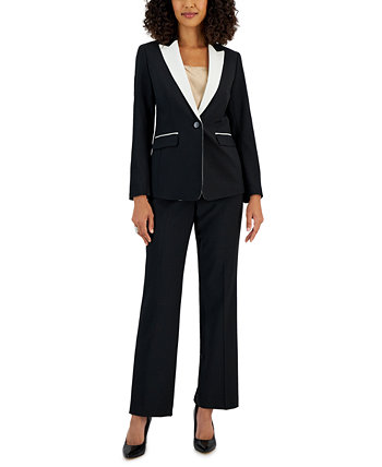 Женская креповая куртка с контрастным воротником и прямые брюки Kate Le Suit