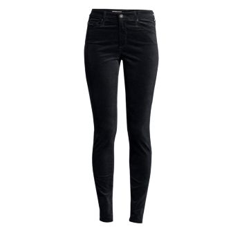 Бархатные узкие брюки Farrah с высокой посадкой AG Jeans