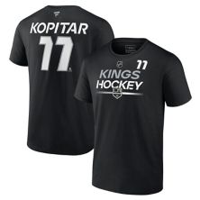 Men's Fanatics Branded Anze Kopitar Black Los Angeles Kings Authentic Pro Prime Name & Number T-Shirt Unbranded