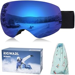 RIGWARL Ski Goggles OTG Anti Fog Snowboard Goggles, 100% UV Protection Snow Goggles for Men Women Adult Youth RIGWARL