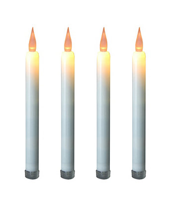 Lumabase Набор из 4 мерцающих янтарных конусообразных свечей JH Specialties Inc / Lumabase