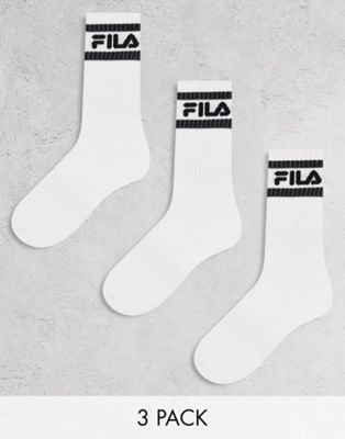 Три пары белых носков-унисекс Fila Fila