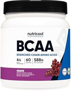 Nutricost BCAA Powder (Grape, 60 Servings) - Optimal 2:1:1 Ratio, Vegetarian Friendly, Non-GMO, Gluten Free Nutricost