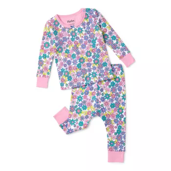 Пижамный комплект из двух предметов в стиле ретро с цветочным принтом для маленьких девочек Hatley