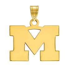Маленькая подвеска LogoArt из 14-каратного золота с изображением росомах Мичигана LogoArt