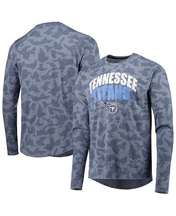 Men's Navy Tennessee Titans Performance Camo Long Sleeve T-shirt MSX by Michael Strahan