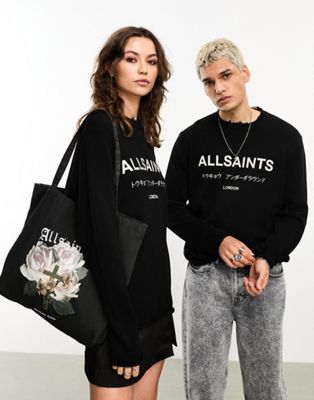 Эксклюзивный черный свитер унисекс AllSaints x ASOS Underground AllSaints