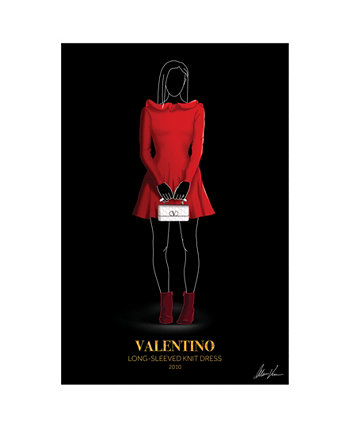 Безрамное свободно плавающее настенное панно из закаленного стекла «V Fashion Red Look», с обратной печатью, 48 x 32 x 0,2 дюйма Empire Art Direct