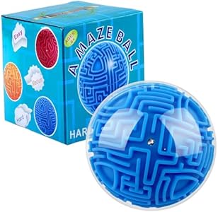 2 Pieces 4 Inch Maze Ball 3D Gravity Cube Memory Sequential Ball Maze Puzzle Toy Gifts for Kids Teens Adults Carnival, Educational Challenges Brain Teasers Puzzle Game (2pcs Blue+Green) HSLCGF