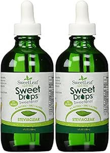 SweetLeaf SteviaClear Sweet Drops - Stevia Liquid Drops Sweetener, Pure Stevia Drops with No Bitter Aftertaste, Liquid Sugar Alternative, Zero Calorie, Keto Food, Non-GMO SweetLeaf Stevia, 4 Fl Oz (Pack of 2) SweetLeaf