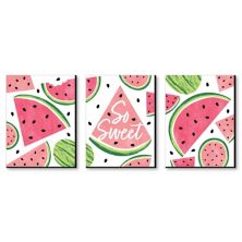 Big Dot of Happiness Sweet Watermelon - Fruit Kitchen Wall Art and Kids Room Decor - 7.5 x 10 inches - Set of 3 Prints Big Dot of Happiness