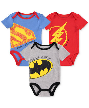 Baby Boys Justice League Bodysuits, Pack of 3 HAPPY THREADS