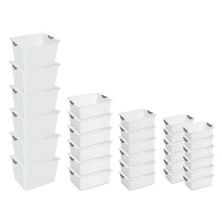 Sterilite Multi-Size Plastic Storage Basket Bin Organizer Bundle Set (30 pieces) Sterilite