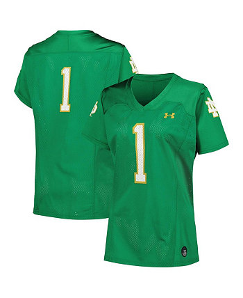 Женская футболка №1 Kelly Green Notre Dame Fighting Irish Football Jersey Under Armour