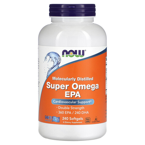 Super Omega EPA, 360 EPA / 240 DHA, 240 мягких капсул NOW Foods