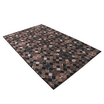 Walk on Me Faux Cowhide Digital Printed Patchwork Heirloom Frescoes Indoor Area Rug Walk on Me