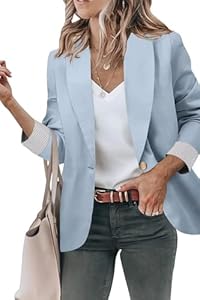 Genhoo Blazer Jackets for Women Open Front Long Sleeve Casual Work Office Blazers with Pockets S-2XL Genhoo