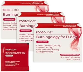 FOODOLOGY Burningology D-Day (Pack of 1, 10 Days) - Jiaogulan, Wakame Complex, Green Tea Extract, Garcinia Cambogia Supplement. FOODOLOGY