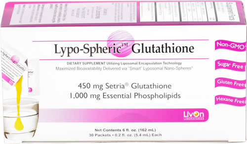 Lypo-Spheric Glutathione - 450мг Глутатион, 1000мг Фосфолипиды - 30 пакетиков - LivOn Laboratories LivOn Laboratories