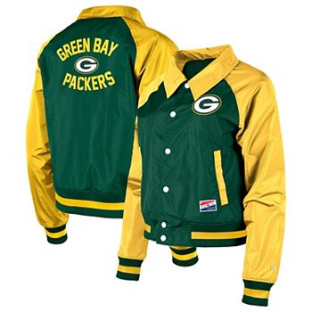 Женская Куртка New Era Green Green Bay Packers Coaches Raglan Full-Snap New Era