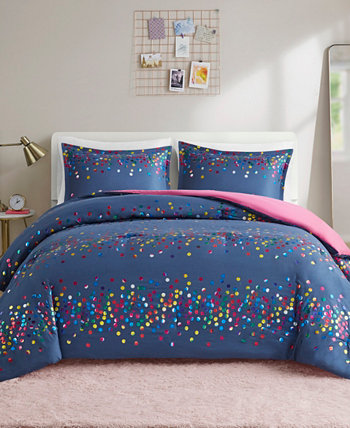 CLOSEOUT! Janie Rainbow Iridescent Metallic Dot 3-Piece Comforter Set, Full/Queen Intelligent Design