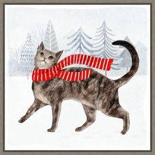 Картины на холсте Amanti Art Christmas Cats and Dogs I в рамке Amanti Art