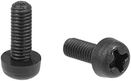 uxcell M3x8mm Threaded Nylon Phillips Cross Pan Head Machine Screws Bolts Black 50Pcs Uxcell