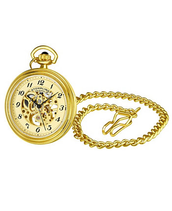Мужские золотые тоновые карманные часы из нержавеющей стали 48мм Stuhrling