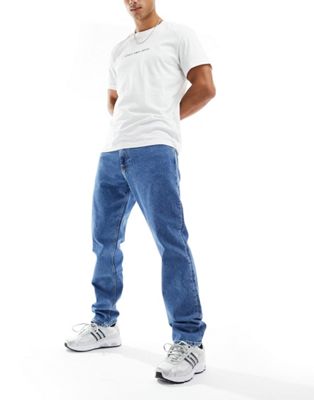 Calvin Klein Jeans authentic straight jeans in mid wash Calvin Klein