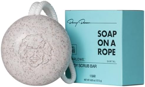 MARLOWE. x Danny Duncan No. 069 Soap On A Rope Body Exfoliator Scrub Soap Bar 4.85 Oz with Pumice, Apricot Seed Powder, Shea Butter & Olive Oil, Formula with No Parabens & Sulfates, Santal Scent Marlowe.