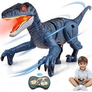 Lvelia Remote Control Dinosaur Toys for Kids,2.4G Electronic Walking Robot Dinosaur Toy Velociraptor with Light & Realistic Roaring Sound,Mini RC Dinosaur Toys Gift for Boys Girls 3 Years+ Lvelia