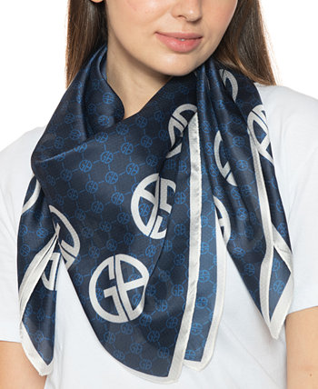 Женский квадратный шелковый шарф с фирменным логотипом Giani Bernini