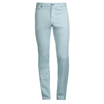Узкие прямые джинсы из хлопка и льна PT Torino