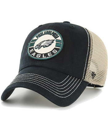 Мужская черная натуральная регулируемая кепка Philadelphia Eagles Notch Trucker Clean Up '47 Brand